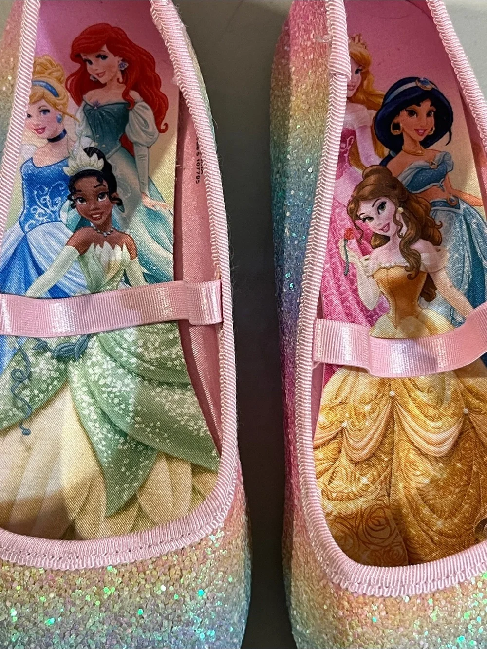 H&M Girls' Pink Glitter Disney Princess Ballet Flats